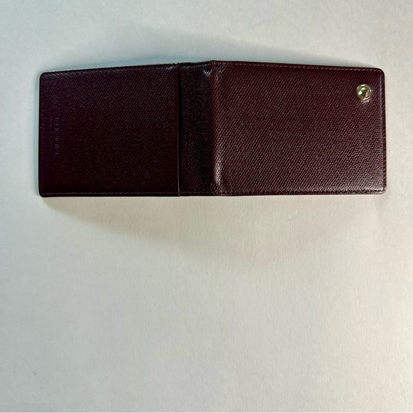 Authentic Sotania European Leather Card Money Holder w Map, Brown/Red 4.5” 3” - Picture 4 of 10